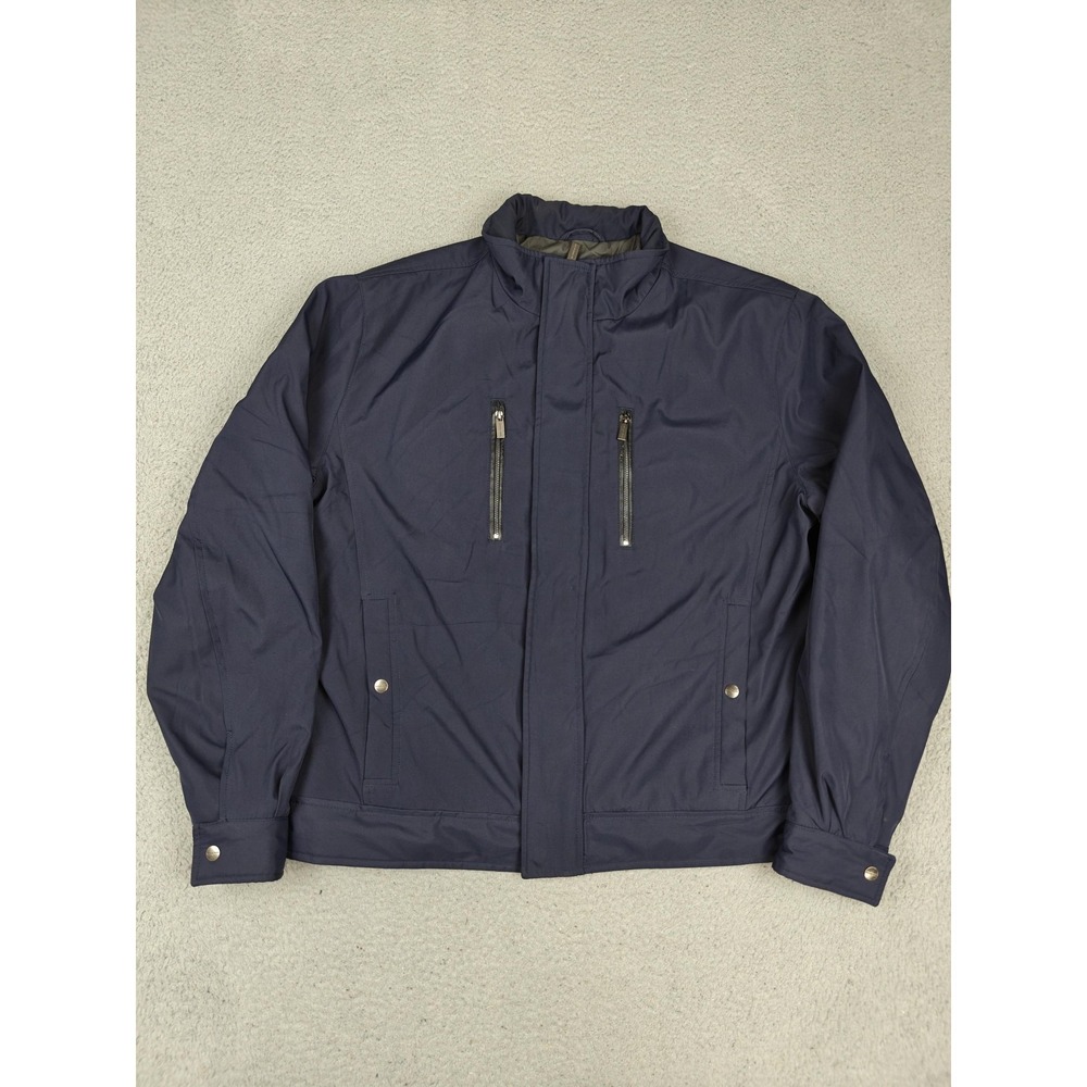 Michael Kors Jacket Mens Large Blue Quilted Insulated Full Zip Puffer Pockets